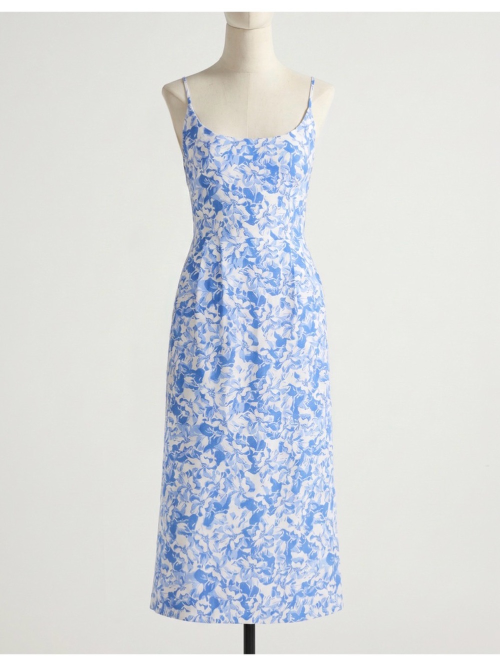 Quince Linen Scoop Neck Midi Dress Floral Waterfall - SOLD OUT PRINT - Size L